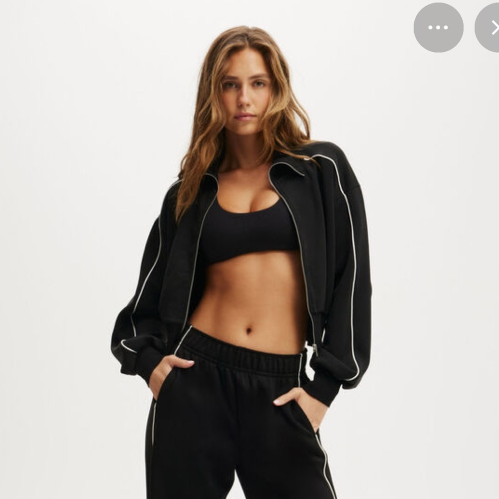 Cotton On Body Black Track Pants with White Accents